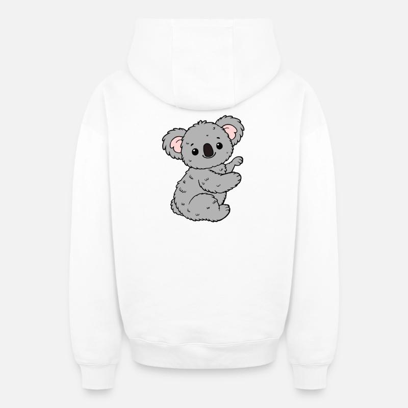Koala Koala Ours - Sweat à capuche unisexe zippé oversize épais SPREAD - blanc