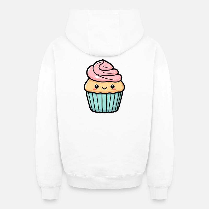 Cupcake - Sweat à capuche unisexe zippé oversize épais SPREAD - blanc