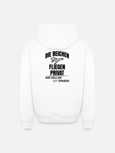 Abstract CO2 Climate Protection Design - Oversized Heavyweight Unisex Zip Hoodie - white