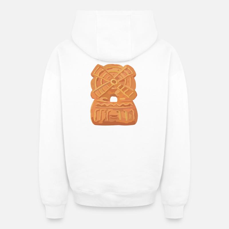 Moulin à spéculoos - Sweat à capuche unisexe zippé oversize épais SPREAD - blanc