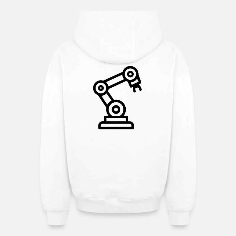 bras robotique - Sweat à capuche unisexe zippé oversize épais SPREAD - blanc