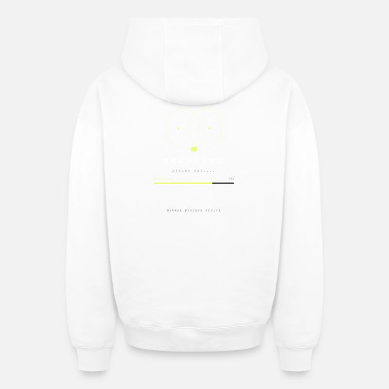 BRAIN.EXE LÄDT - Oversized Heavyweight Unisex Zip Hoodie - Weiß
