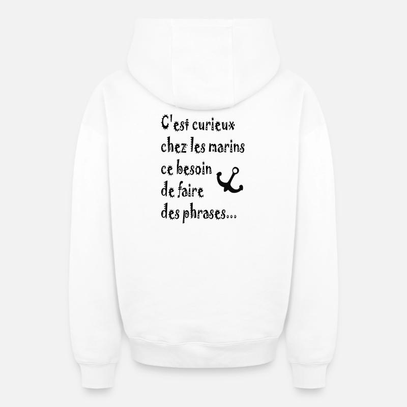 cita14 - Sweat à capuche unisexe zippé oversize épais SPREAD - blanc