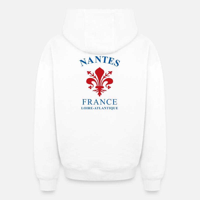 NANTES - Sweat à capuche unisexe zippé oversize épais SPREAD - blanc