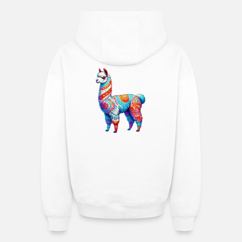 Alpaga - Sweat à capuche unisexe zippé oversize épais SPREAD - blanc