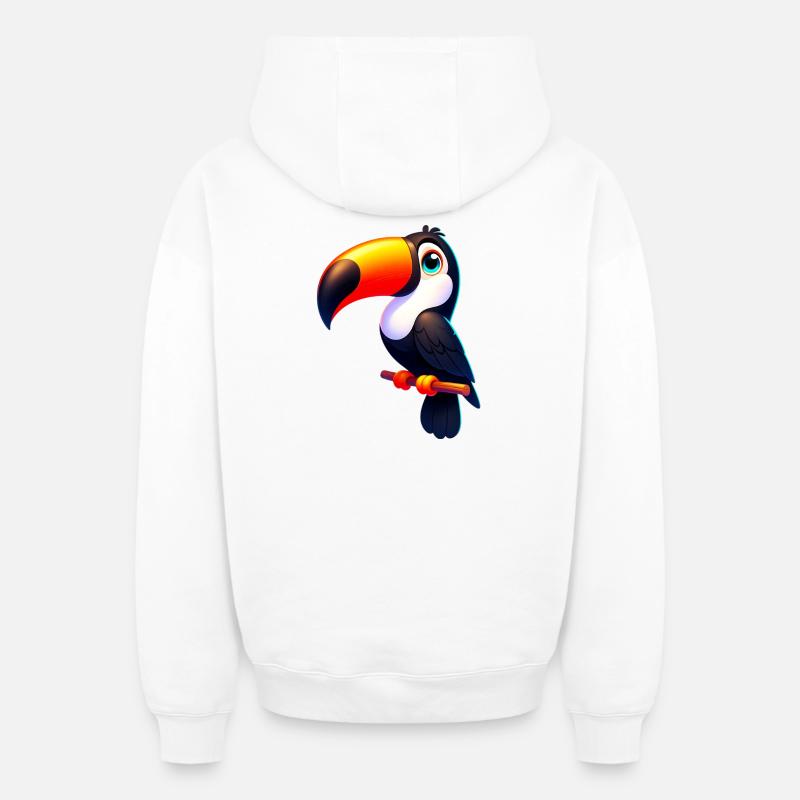 Toucan - Sweat à capuche unisexe zippé oversize épais SPREAD - blanc