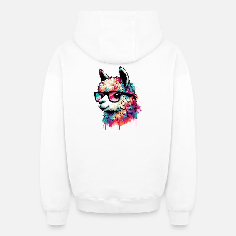 Alpaga - Sweat à capuche unisexe zippé oversize épais SPREAD - blanc