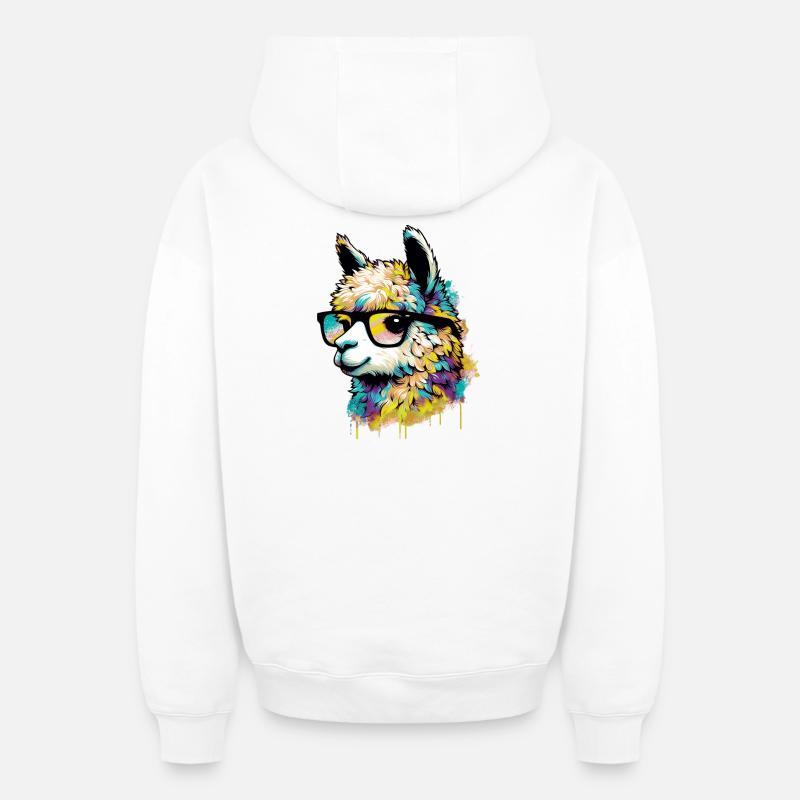 Alpaga - Sweat à capuche unisexe zippé oversize épais SPREAD - blanc
