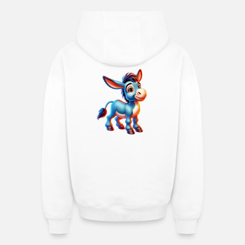 Mule âne - Sweat à capuche unisexe zippé oversize épais SPREAD - blanc