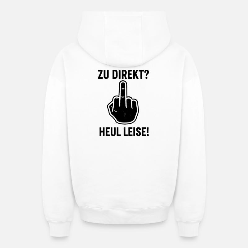 Trop direct ? Hurlez doucement ! - Sweat à capuche unisexe zippé oversize épais SPREAD - blanc
