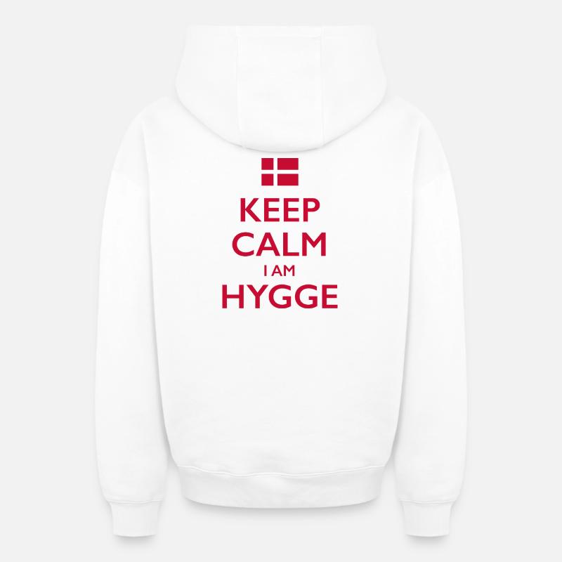 Hygge Danemark Dänemark - Sweat à capuche unisexe zippé oversize épais SPREAD - blanc