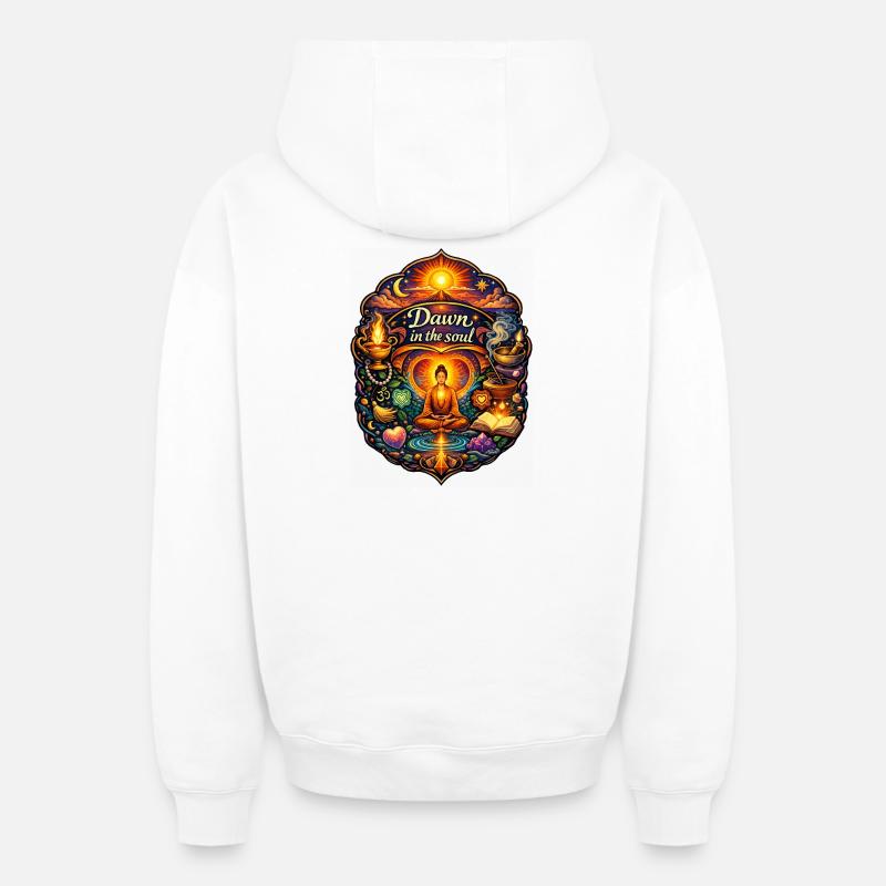L’aube dans l’âme - Sweat à capuche unisexe zippé oversize épais SPREAD - blanc