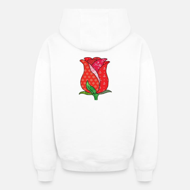 Musterrose - Oversized Heavyweight Unisex Zip Hoodie - Weiß