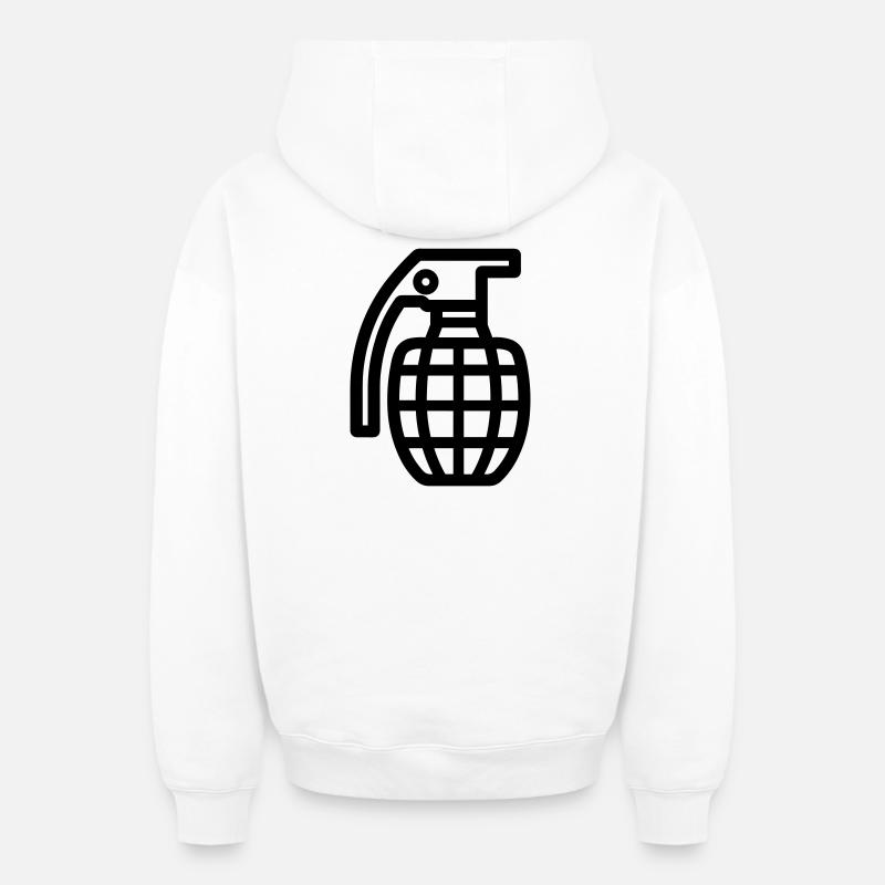 grenade - Sweat à capuche unisexe zippé oversize épais SPREAD - blanc