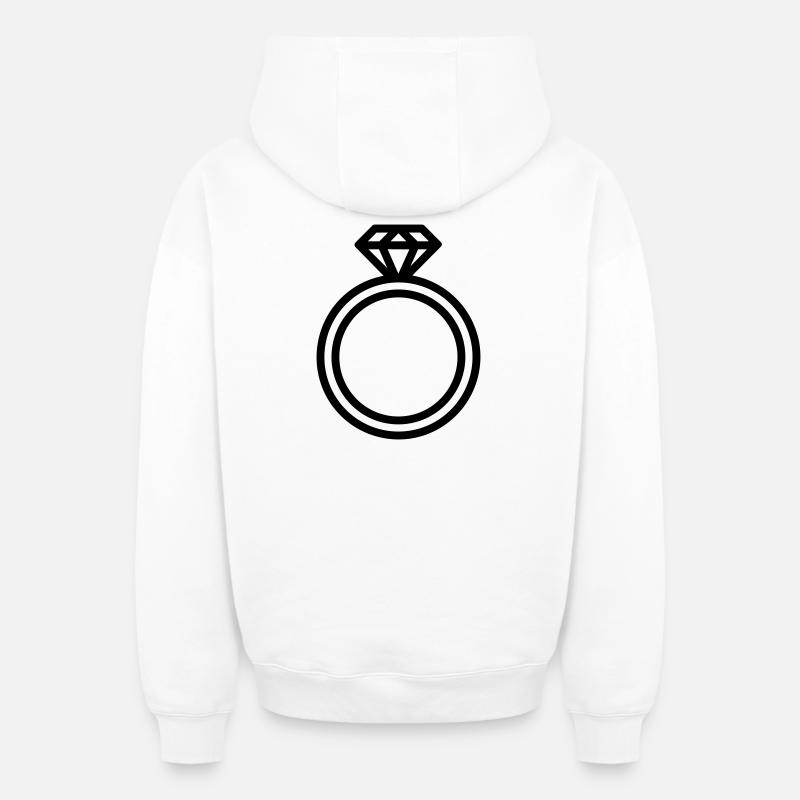 Ring - Oversized Heavyweight Unisex Zip Hoodie - Weiß