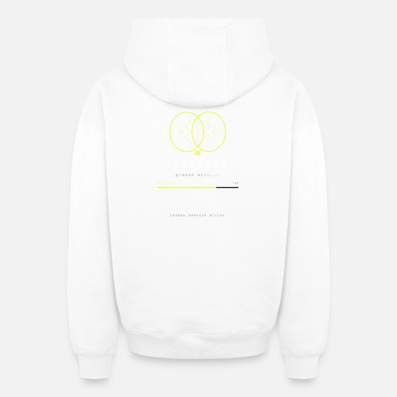 BRAIN.EXE LÄDT - Oversized Heavyweight Unisex Zip Hoodie - Weiß