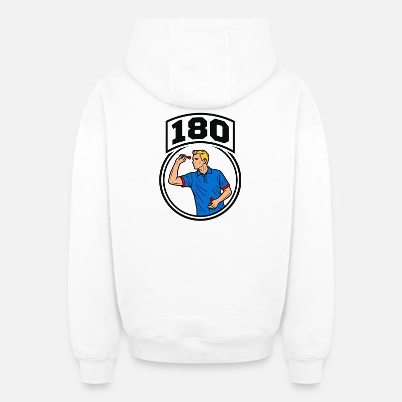 180 fléchettes - Sweat à capuche unisexe zippé oversize épais SPREAD - blanc