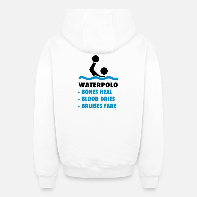 water polo - Sweat à capuche unisexe zippé oversize épais SPREAD - blanc
