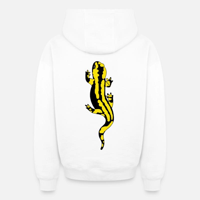 Salamandre - Sweat à capuche unisexe zippé oversize épais SPREAD - blanc