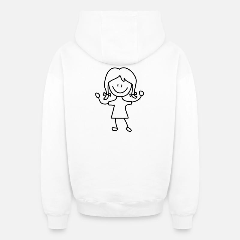 fille - Sweat à capuche unisexe zippé oversize épais SPREAD - blanc