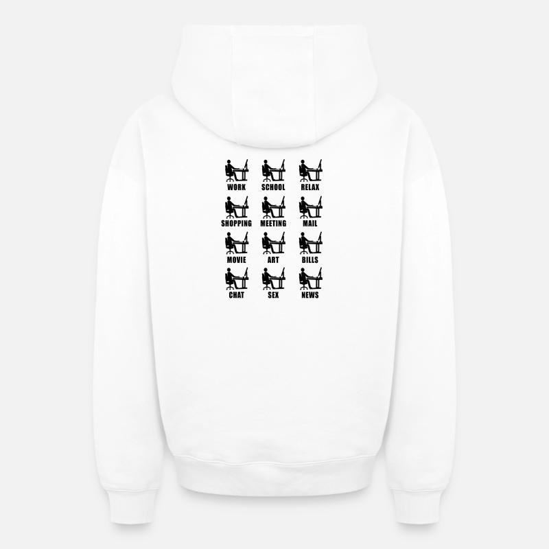 Computer Homeoffice Fun Geschenk - Oversized Heavyweight Unisex Zip Hoodie - Weiß
