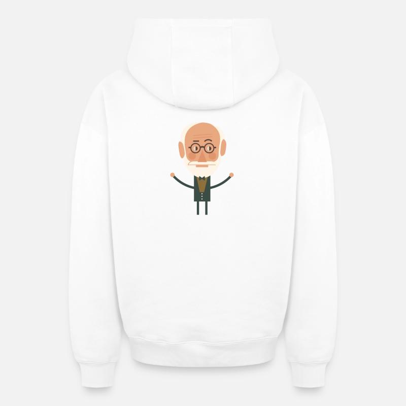 Sigmund Freud - Sweat à capuche unisexe zippé oversize épais SPREAD - blanc