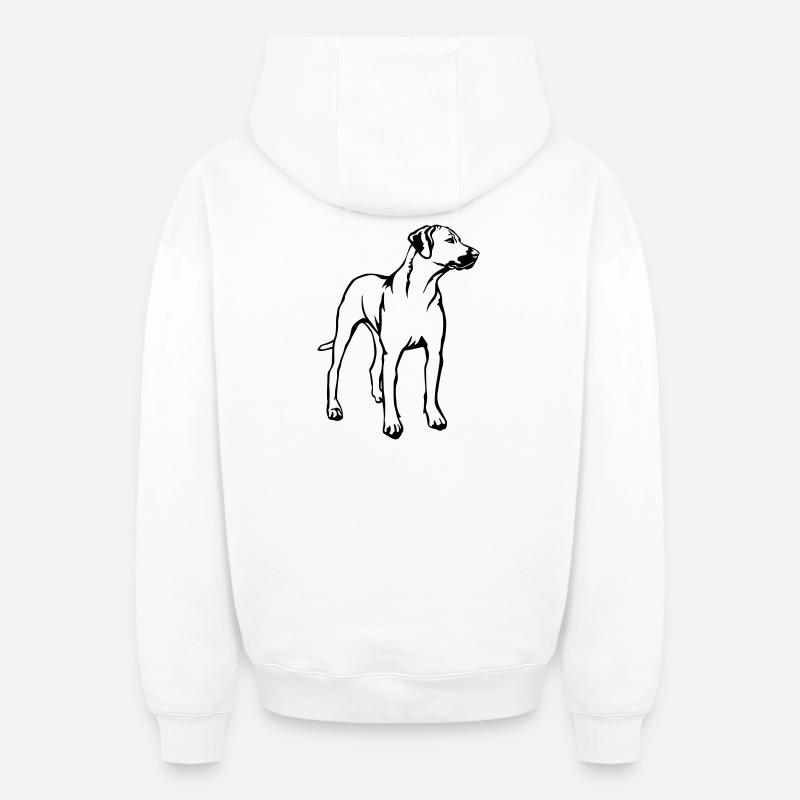 Rhodesian Ridgeback - Oversized Heavyweight Unisex Zip Hoodie - Weiß
