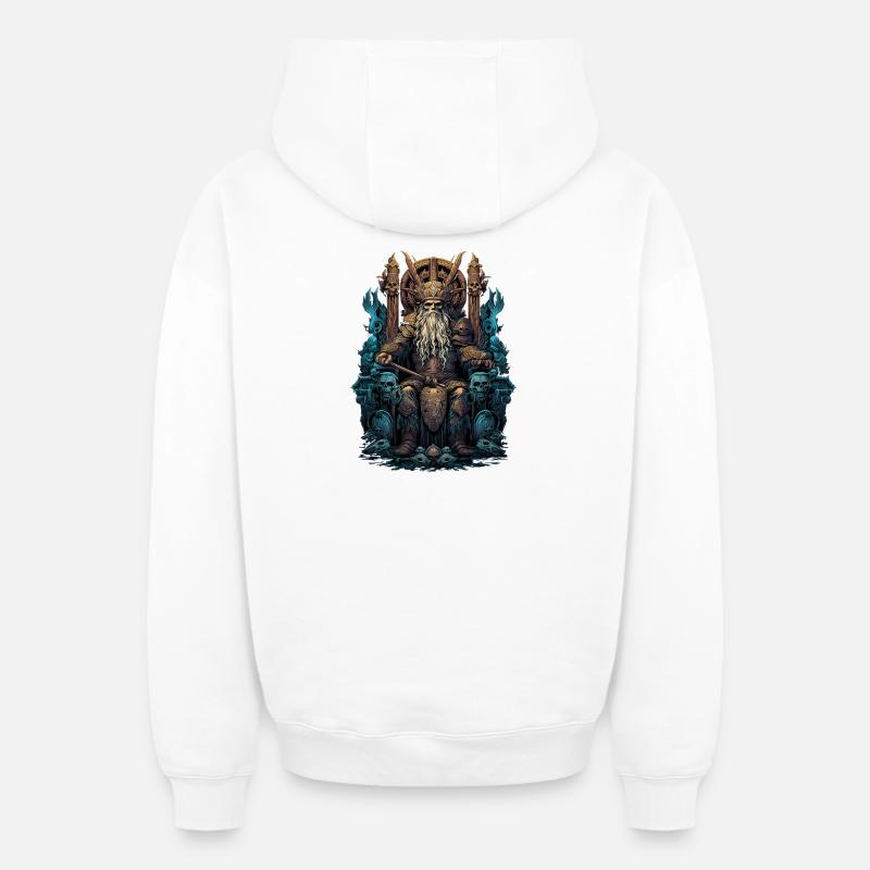 Wikinger Odin Söhne Thron Walhalla Valhalla - Oversized Heavyweight Unisex Zip Hoodie - Weiß