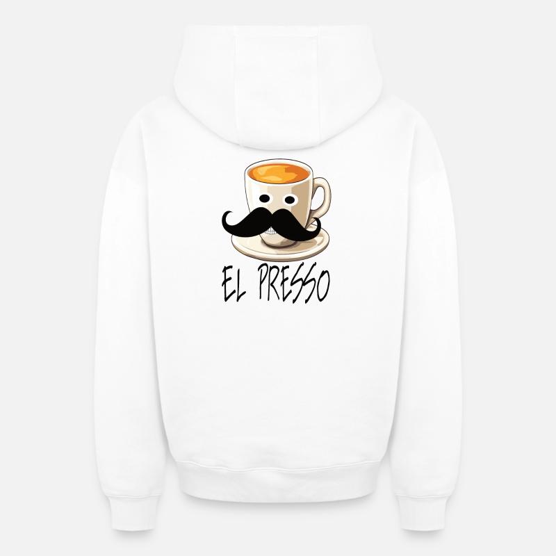 Expresso - Sweat à capuche unisexe zippé oversize épais SPREAD - blanc