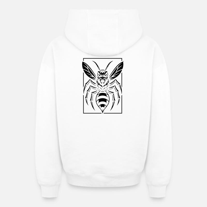 Stylized wasp - Oversized Heavyweight Unisex Zip Hoodie - white