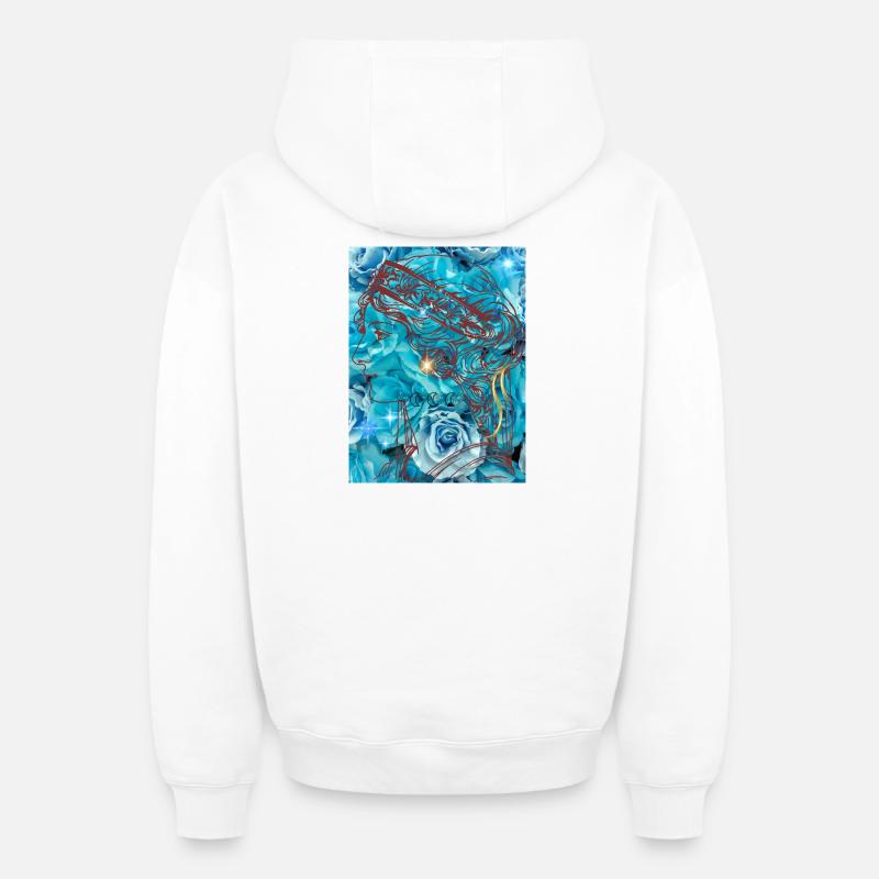 Tanit - Sweat à capuche unisexe zippé oversize épais SPREAD - blanc