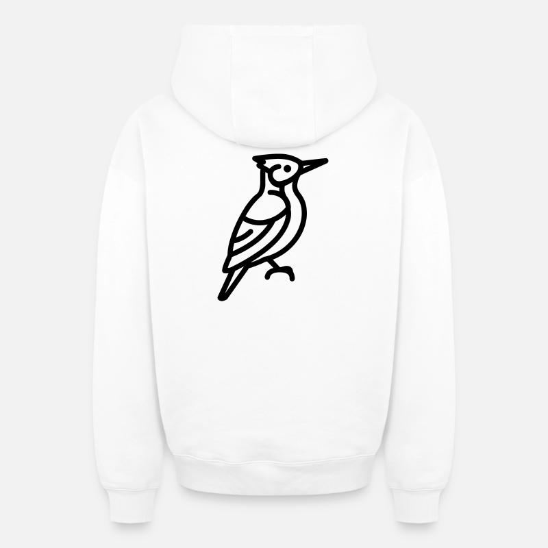 pivert - Sweat à capuche unisexe zippé oversize épais SPREAD - blanc