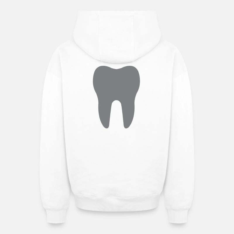 Dent - Sweat à capuche unisexe zippé oversize épais SPREAD - blanc
