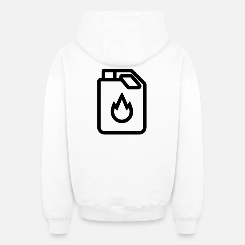 bidon d’essence - Sweat à capuche unisexe zippé oversize épais SPREAD - blanc