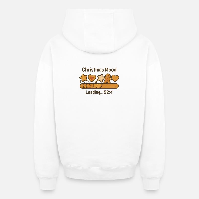Weihnachtslaune Plätzchen Loading - Oversized Heavyweight Unisex Zip Hoodie - Weiß