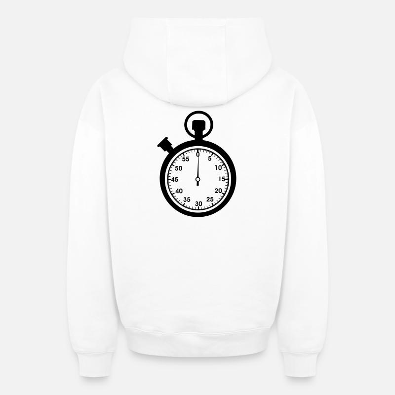 Minute chronomètre - Sweat à capuche unisexe zippé oversize épais SPREAD - blanc