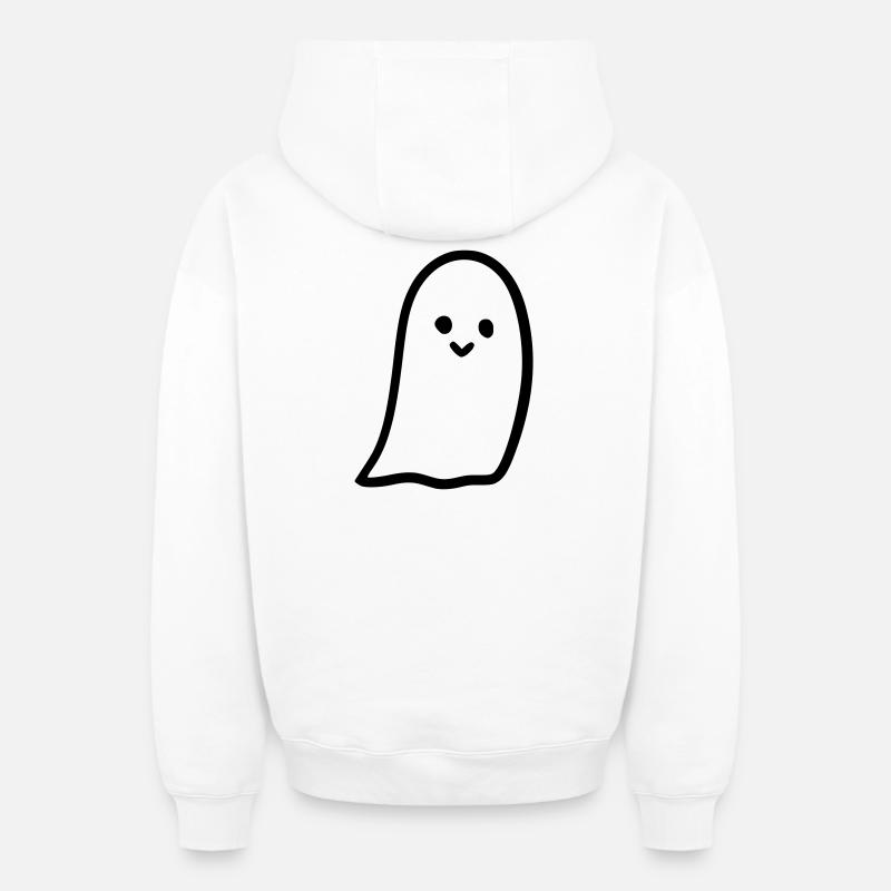 Fantôme - Sweat à capuche unisexe zippé oversize épais SPREAD - blanc
