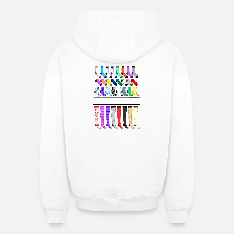 Chaussettes, bas, collants logo - Sweat à capuche unisexe zippé oversize épais SPREAD - blanc