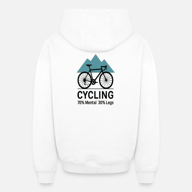 CYCLISME Motivation - Sweat à capuche unisexe zippé oversize épais SPREAD - blanc