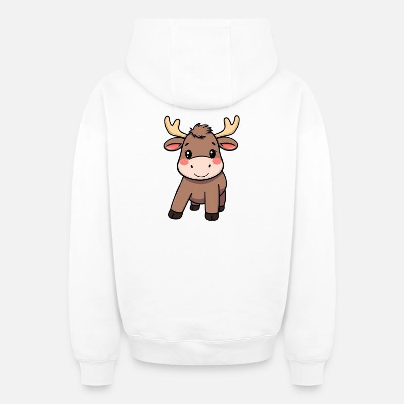 Élan - Sweat à capuche unisexe zippé oversize épais SPREAD - blanc