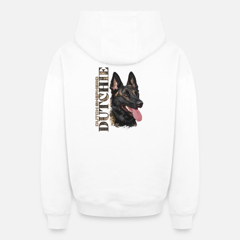 Dutchie - Holländischer Schäferhund - Oversized Heavyweight Unisex Zip Hoodie - Weiß