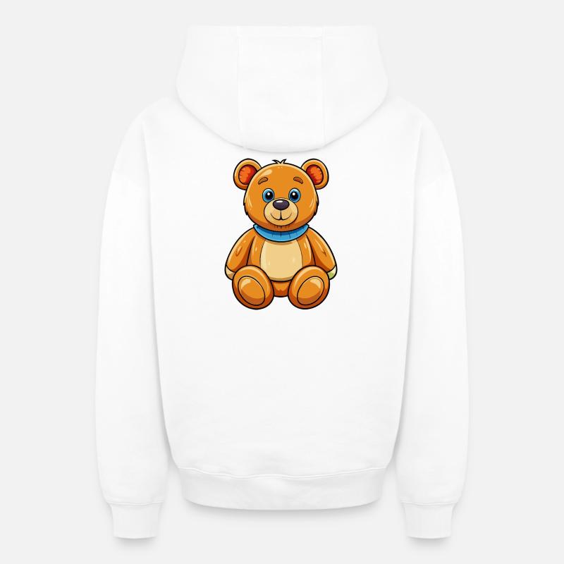 nounours - Sweat à capuche unisexe zippé oversize épais SPREAD - blanc