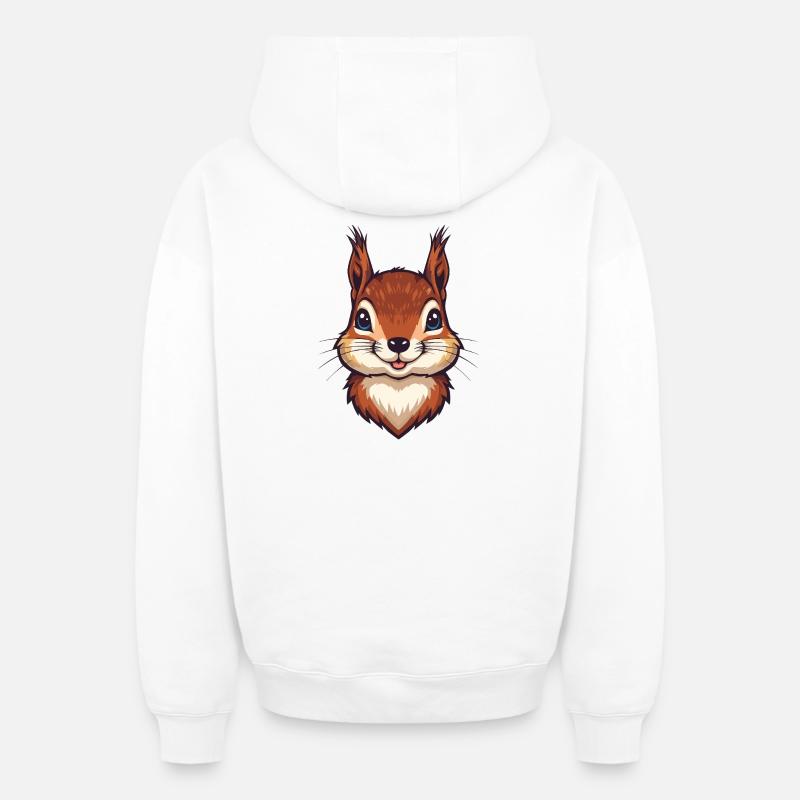 Süßer Eichhörnchen Kopf - Oversized Heavyweight Unisex Zip Hoodie - Weiß