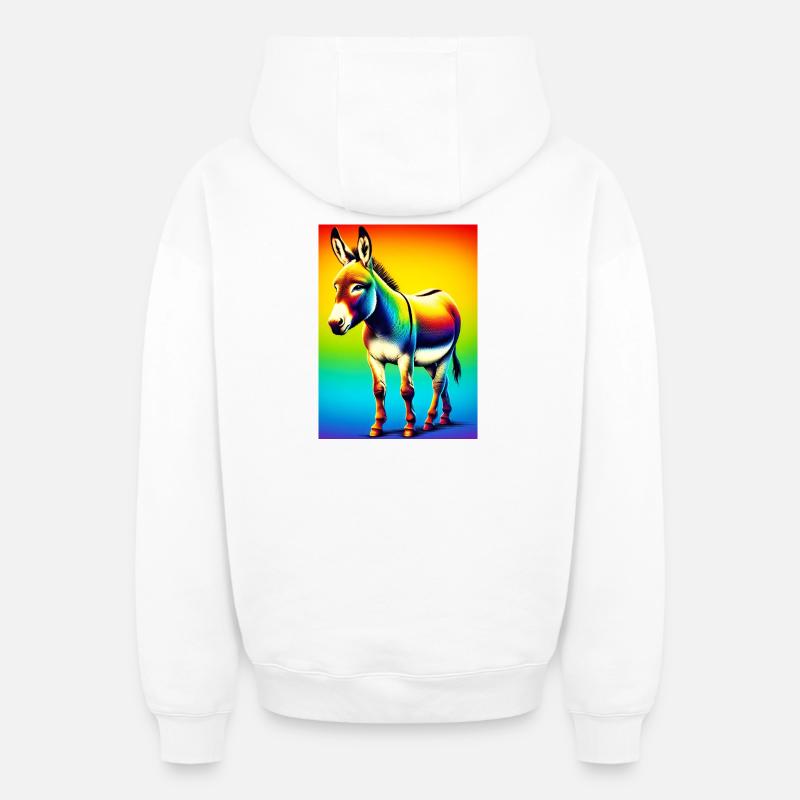 Mule âne - Sweat à capuche unisexe zippé oversize épais SPREAD - blanc