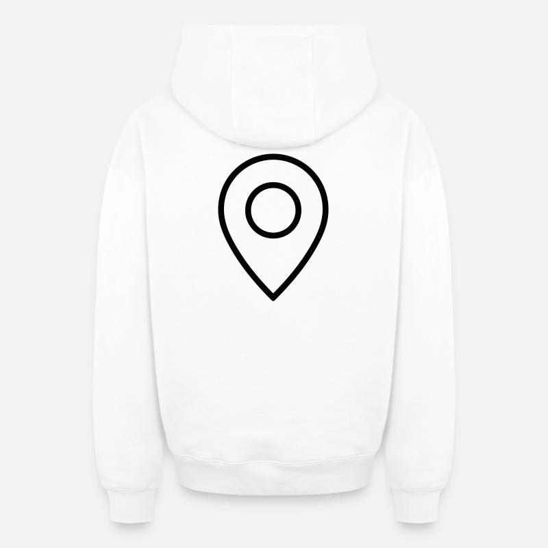 localisation - Sweat à capuche unisexe zippé oversize épais SPREAD - blanc