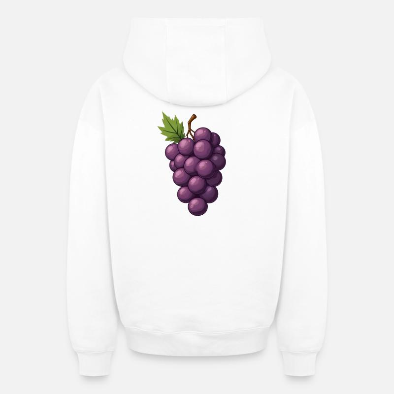 Grappes de raisin - Sweat à capuche unisexe zippé oversize épais SPREAD - blanc