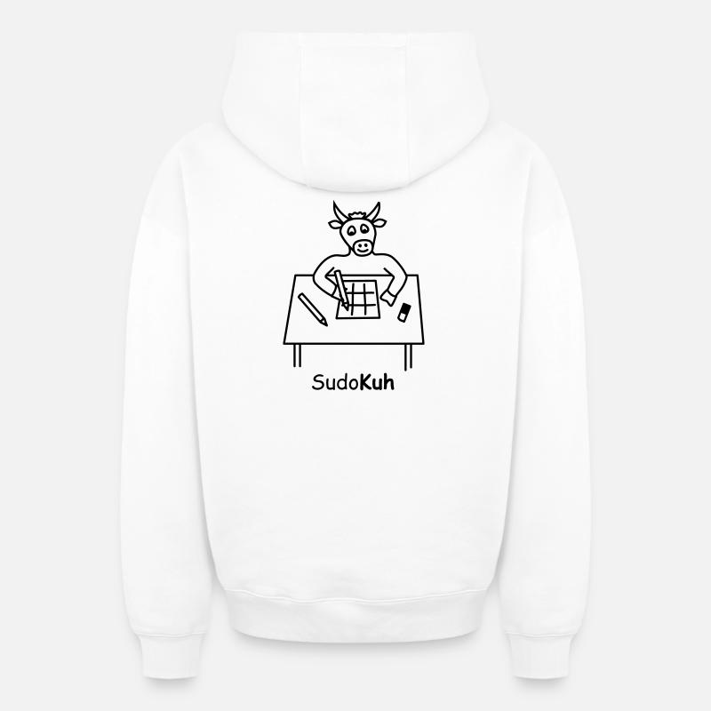 Sudo-Kuh - Oversized Heavyweight Unisex Zip Hoodie - Weiß