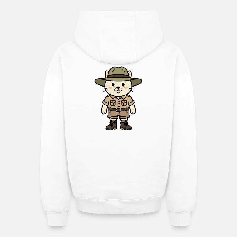 Chat australien - Sweat à capuche unisexe zippé oversize épais SPREAD - blanc
