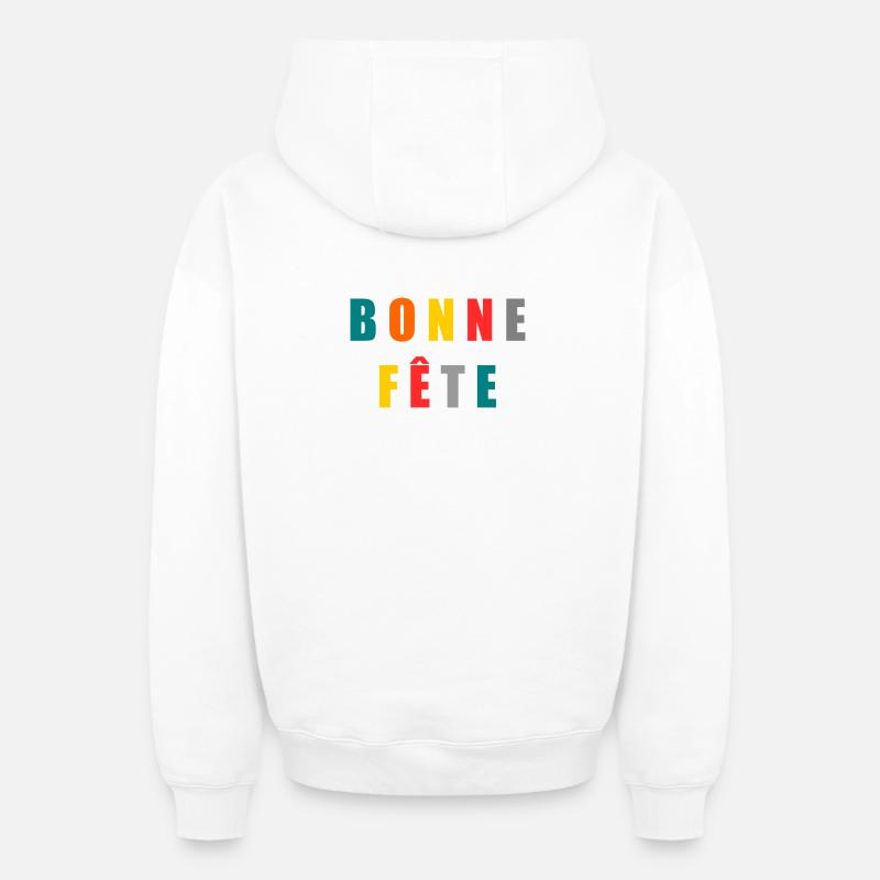 MAMIE. GRAND-MERE - Sweat à capuche unisexe zippé oversize épais SPREAD - blanc