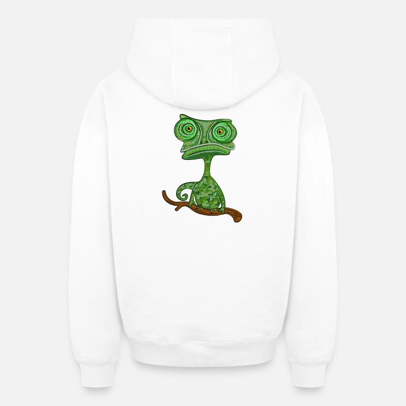 caméléon - Sweat à capuche unisexe zippé oversize épais SPREAD - blanc